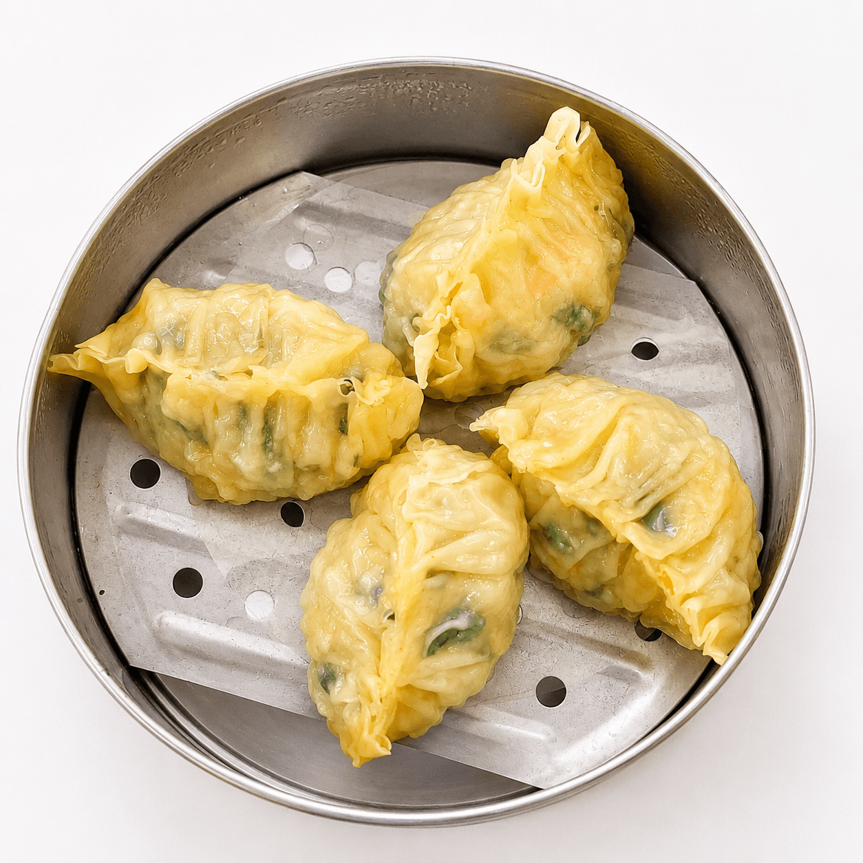 Dumplings de camarão cozidos a vapor