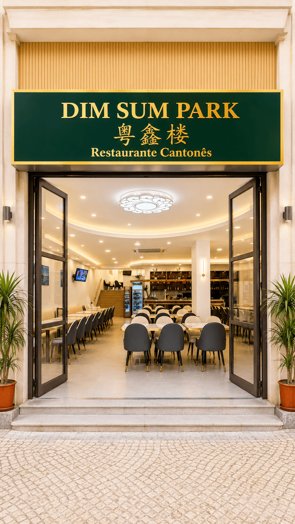Entrada do restaurante Dim Sum Park em Lisboa